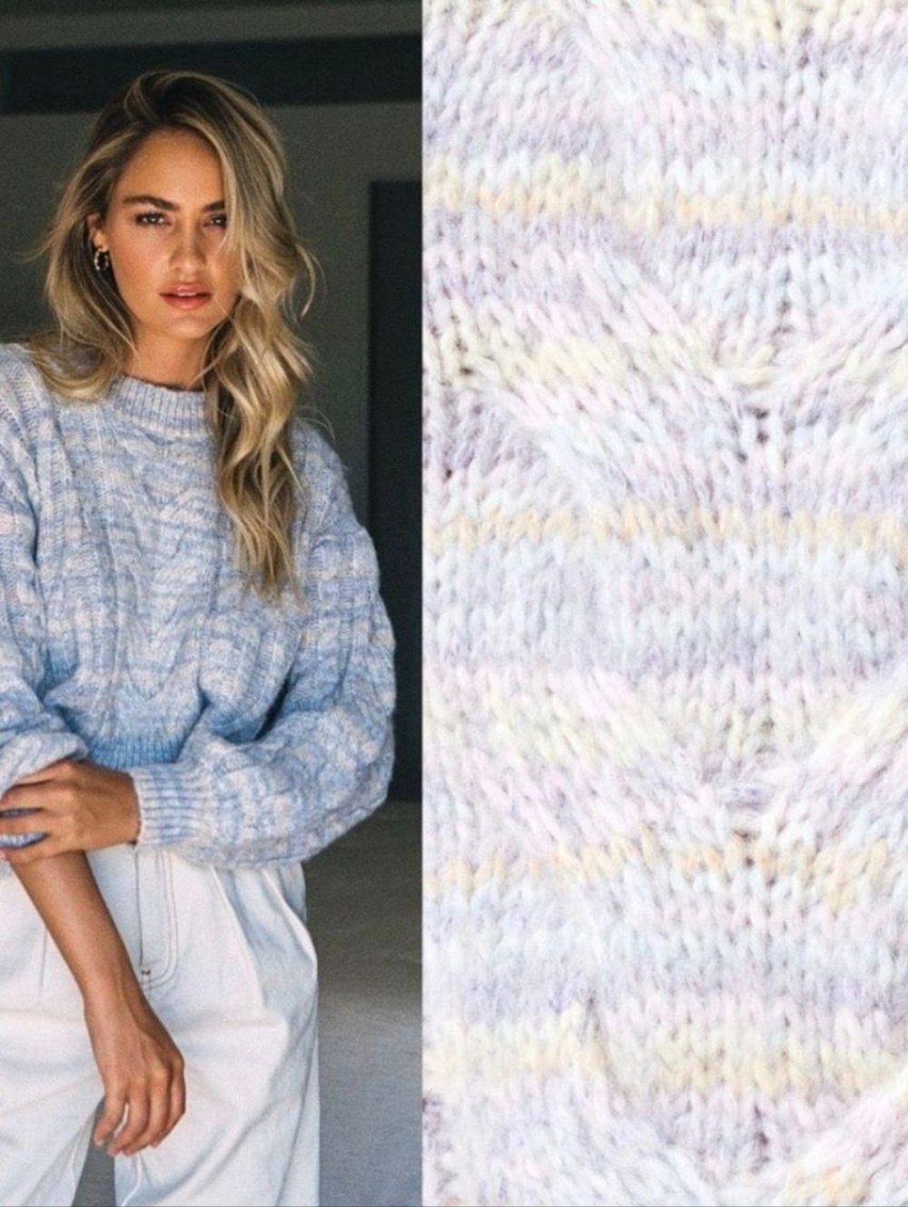 NWT L*Space Ojai Pullover Cable Knit Ombre Sweater